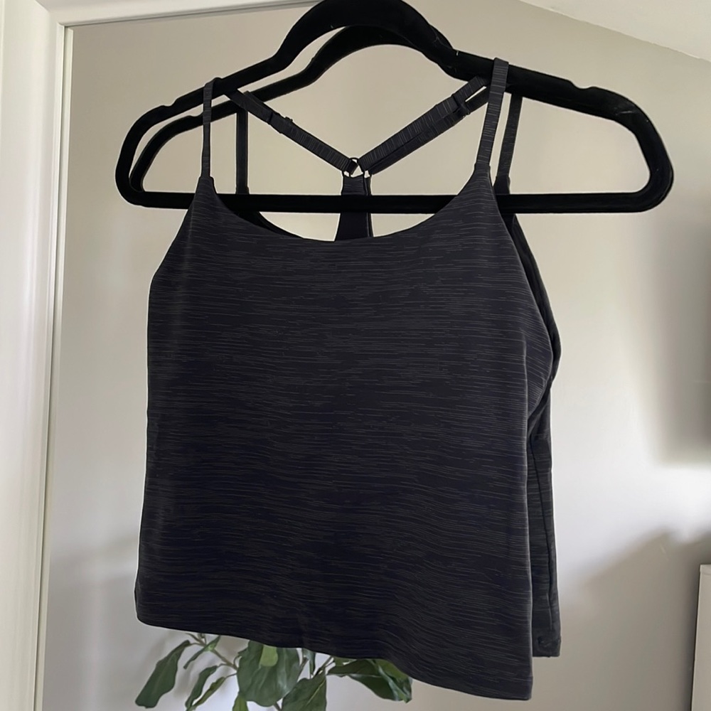 Outdoor Voices Black Workout Tank with Built-in Bra